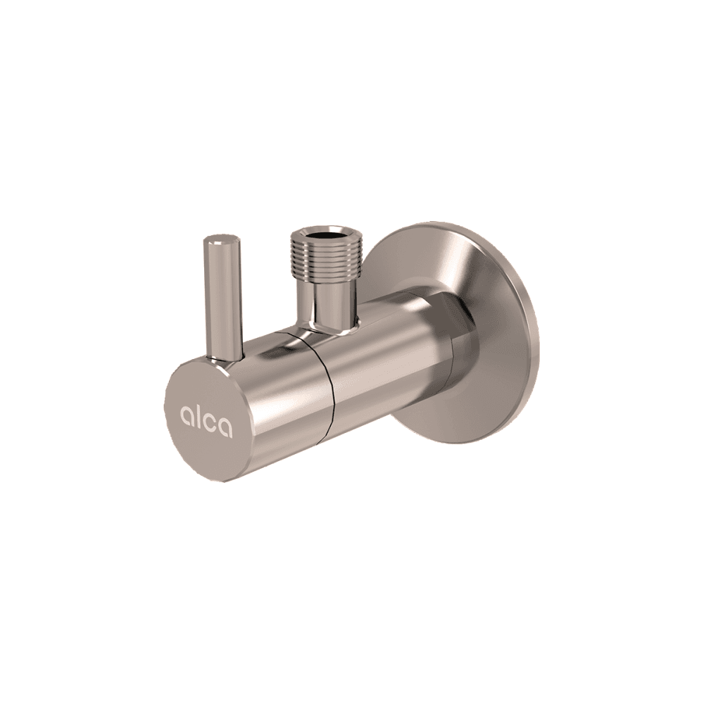 Robinet coltar rotund red gold lucios cu filtru 1 2 3 8 Alcadrain RV001-RG-P
