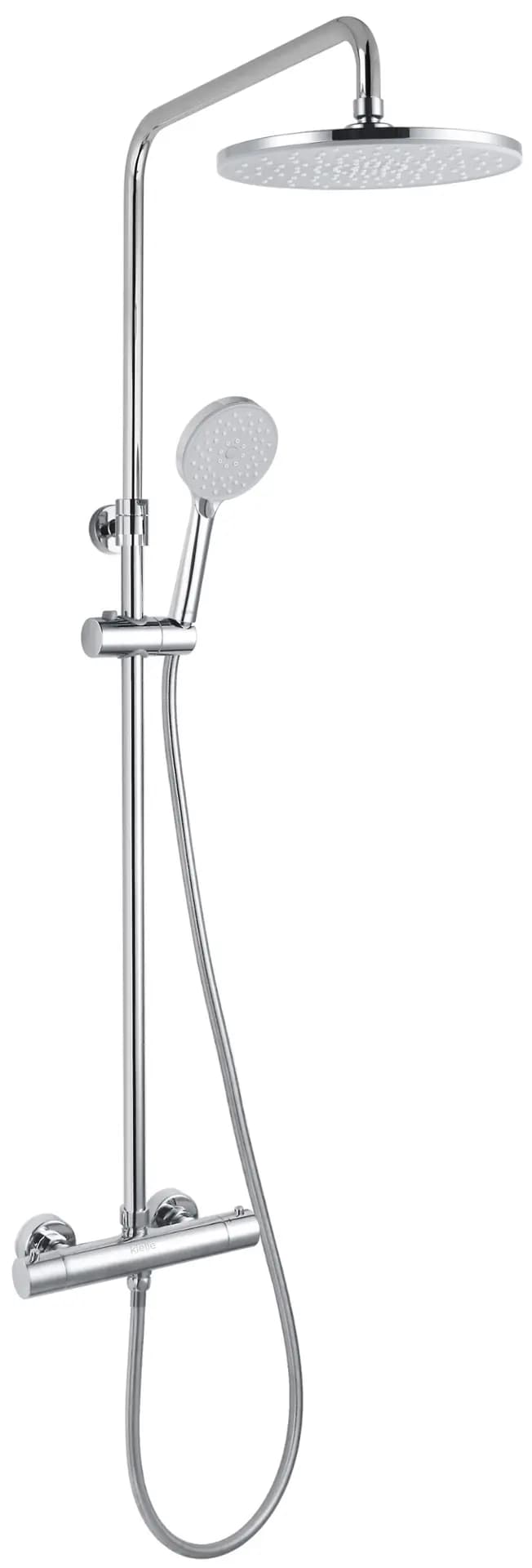 Set de dus cu baterie termostatata, 23 cm, 3 jeturi, crom, Kielle Oudee