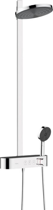 Set de dus cu baterie termostatata, palarie 26 cm, 2 jeturi, crom, Hansgrohe Pulsify S