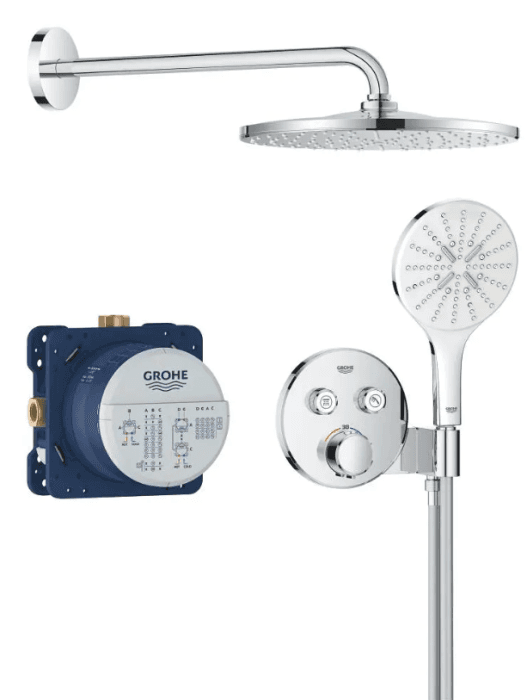 Set de dus incastrat cu baterie termostata, 3 jeturi, crom lucios, Grohe Precision SmartControl