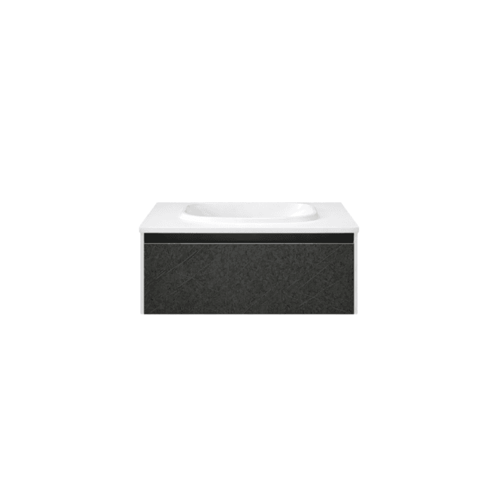 Set dulap baie cu lavoar inclus Kolpasan Pandora, 75 cm, alb negru