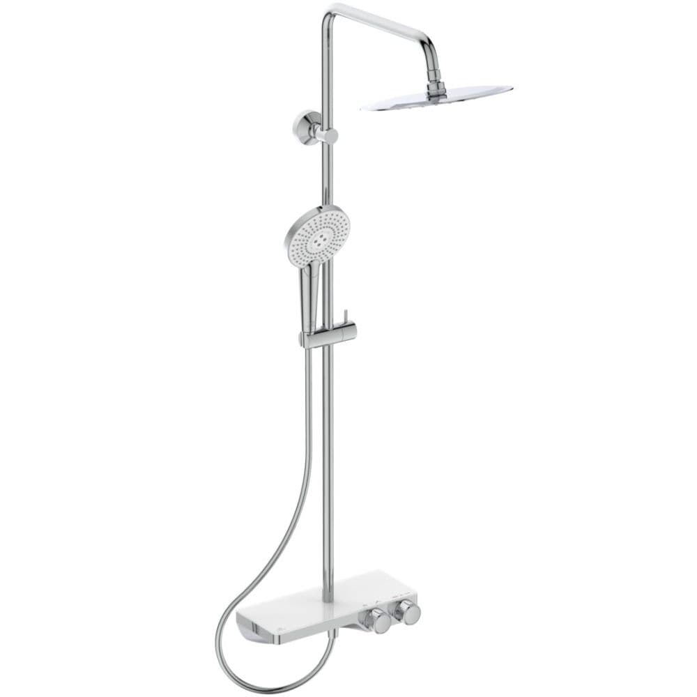 Coloana de dus cu baterie termostatata si etajera Ideal Ceratherm S200 II crom lucios