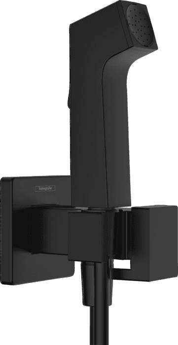 Dus igienic cu para , suport si furtun 125 cm, negru mat Hansgrohe E Smart