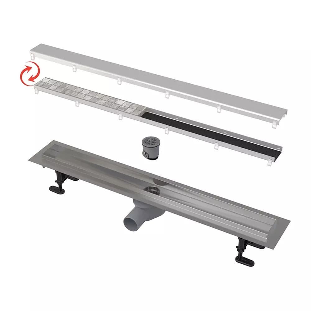 Set rigola dus cu capac faiantabil Alcadrain APZ2012-OPTION6 Optimal 85 cm