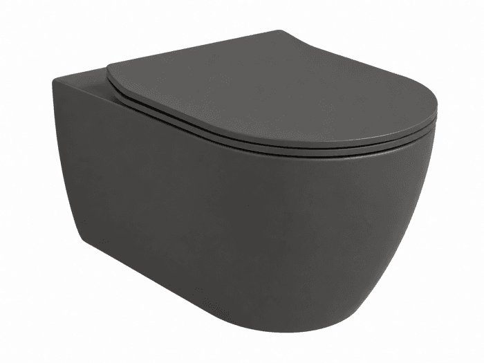 Vas wc suspendat, rimless, blackboard mat, cu spalare pure vortex, Hatria Planeta