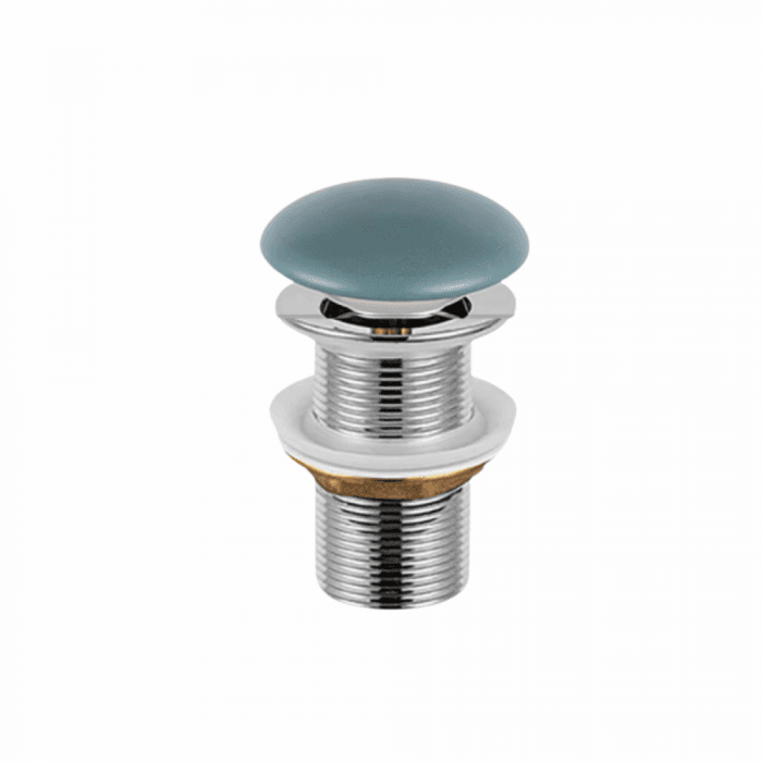 Ventil lavoar click-clack cu capac ceramic verde turcoaz mat fara preaplin, Foglia