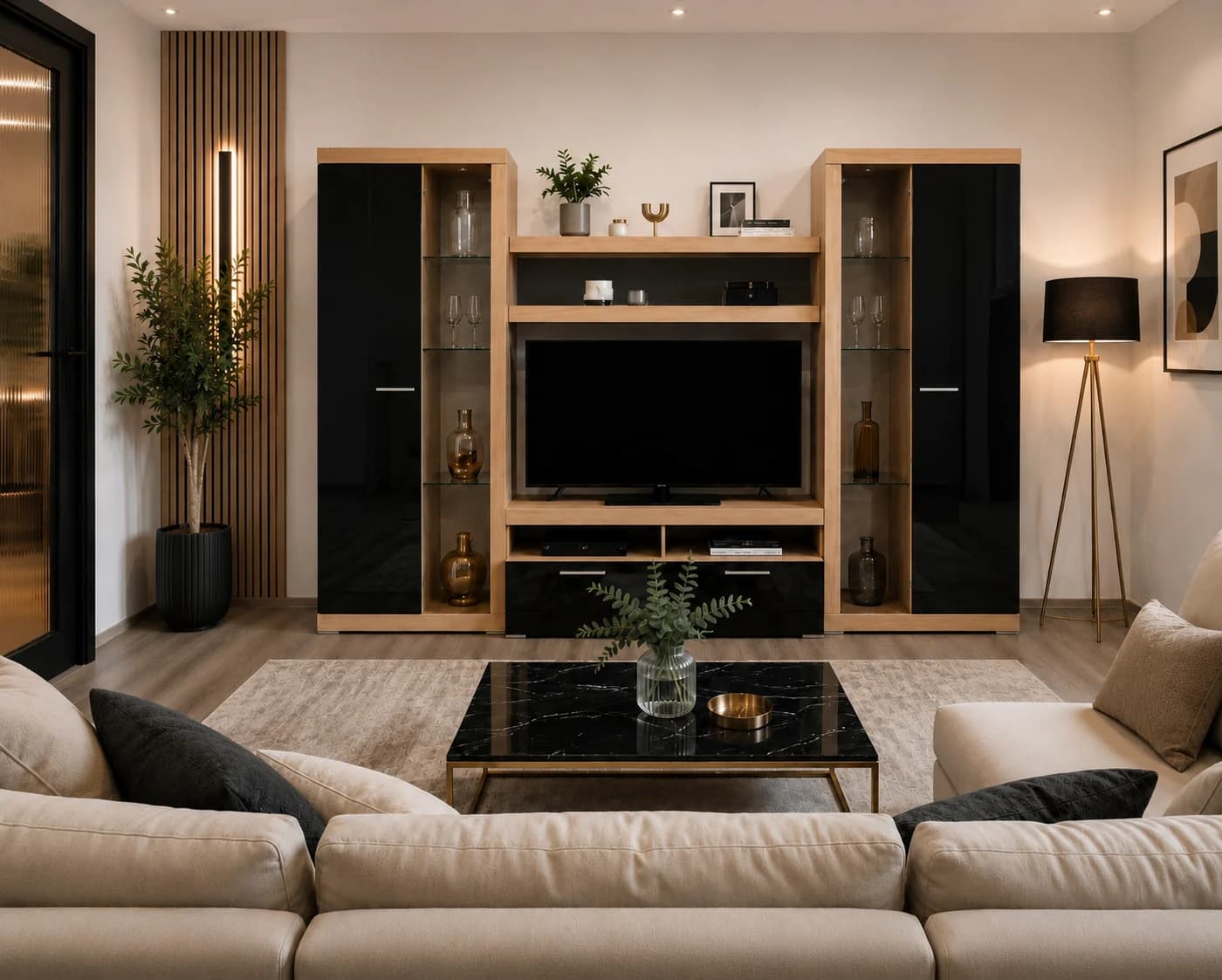 Living Sonata Sonoma Negru 280x43x197 cm