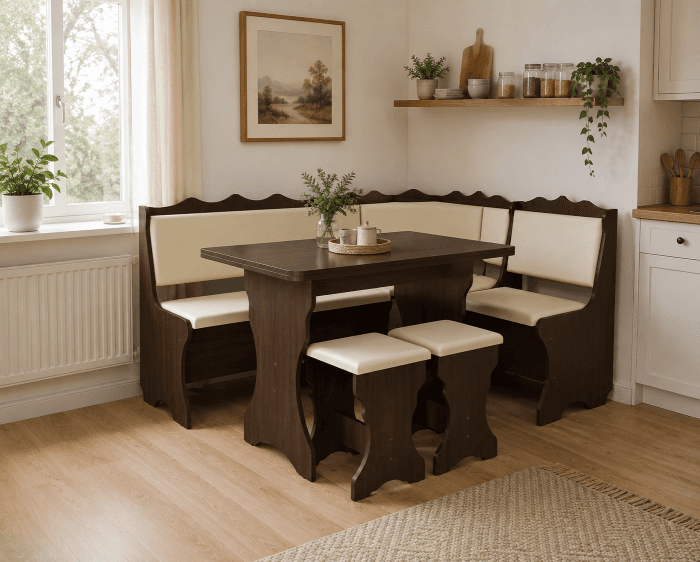 Set bucatarie Siria cu masa extensibila si 2 tabureti Wenge