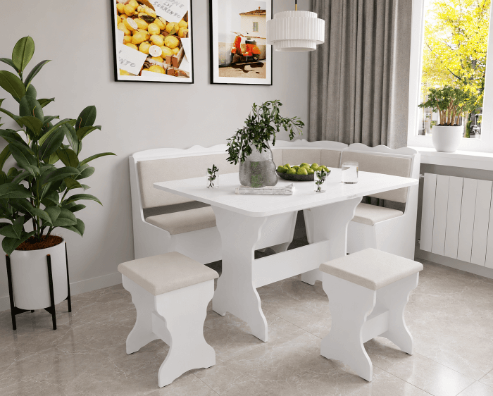 Set coltar bucatarie Rodos Alb Fildes