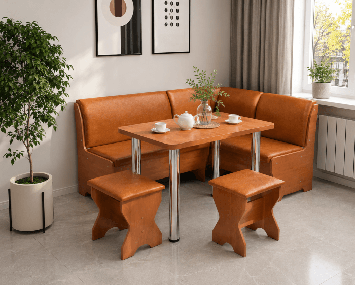 Set coltar bucatarie Tunis cu masa si 2 tabureti Cires