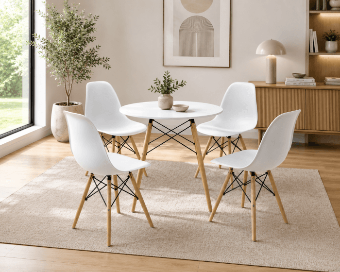 Set masa DA151W cu 4 scaune DA232W