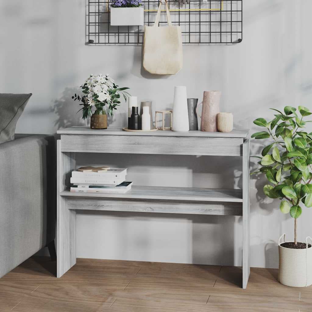 vidaXL Masuta consola, gri sonoma, 102x30x80 cm, lemn prelucrat