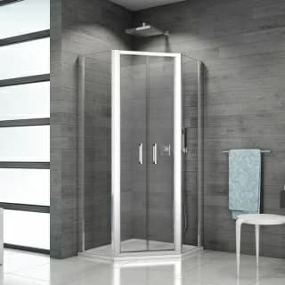 Cabina dus pentagonala SanSwiss Top-Line 100x100x190 cm, acces 579 mm
