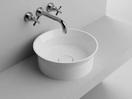 Lavoar rotund Cast Marble Dresda Ø40 cm alb