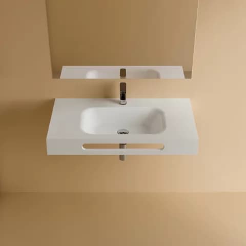 Lavoar Cast Marble Oslo 91x46 cm fara preaplin, culoare alb-mat
