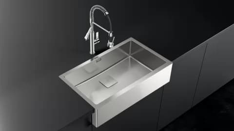 Chiuveta bucatarie Teka front inox masiv, 795x468mm, adancime cuva 20cm, SilentSmart