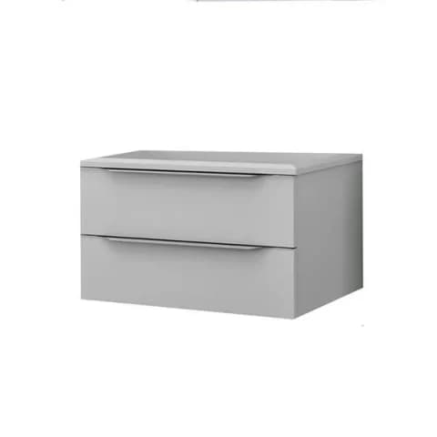 Set mobilier suspendat si lavoar Kolpasan, Tara, 91 cm, alb mat