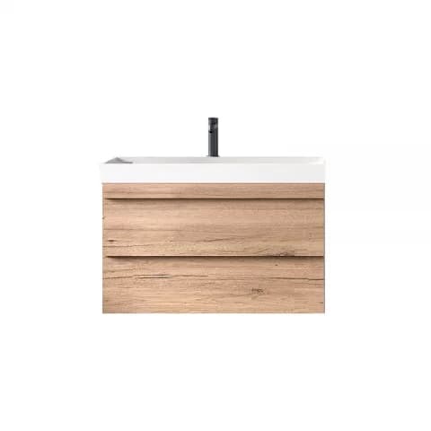 Set mobilier suspendat si lavoar, Kolpasan, Naomi, 70 cm, natural wood