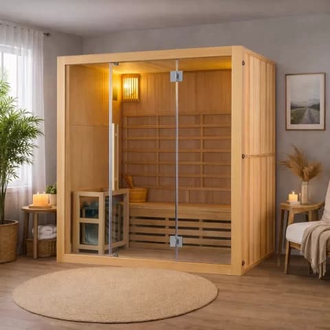 Sauna finlandeza Sanotechnik Riga 3 persoane, 150x120xH200 cm