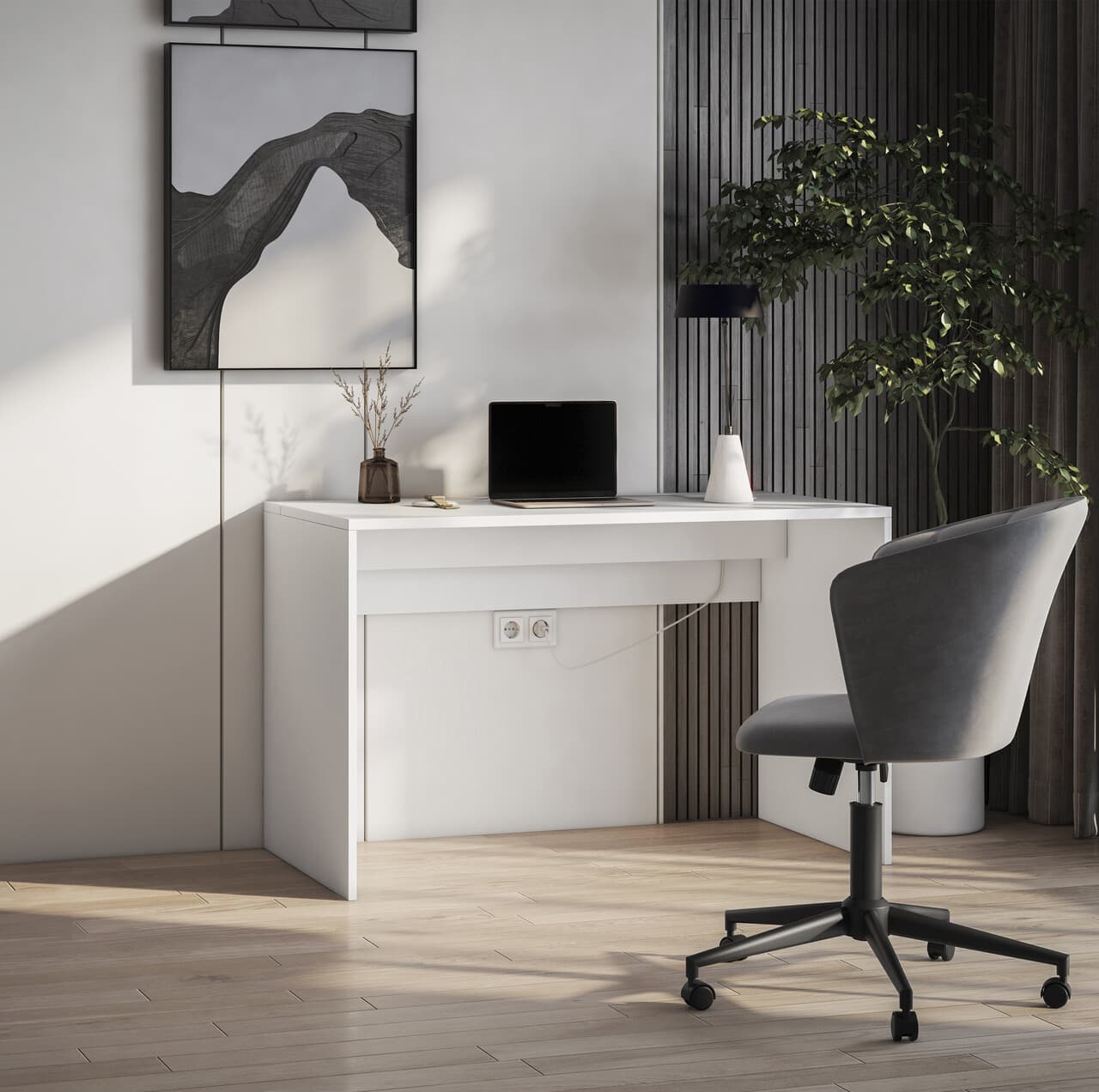 Birou ELTAP, Nevy, 120x60x75 cm, PAL/PVC, alb