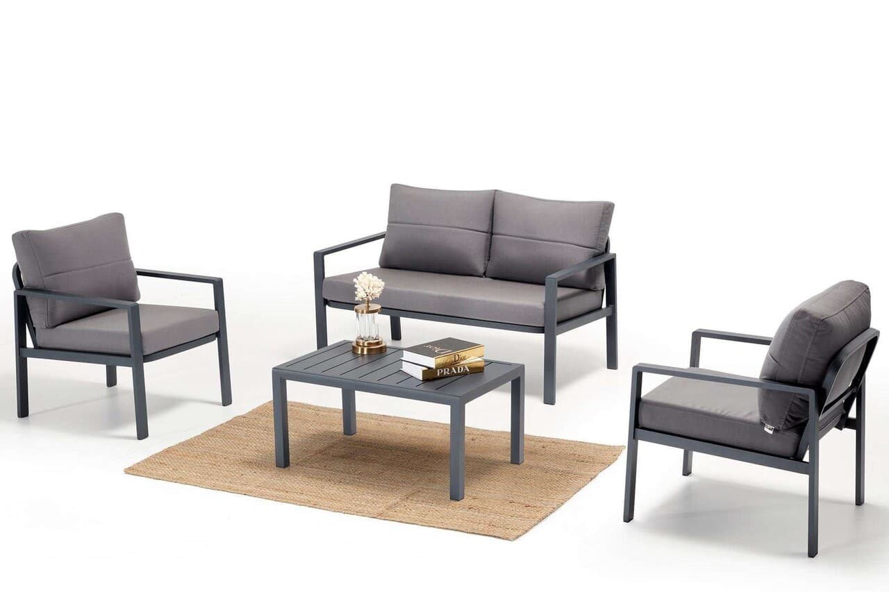 Set mobilier de gradina, Hanah Home, Siena, Antracit