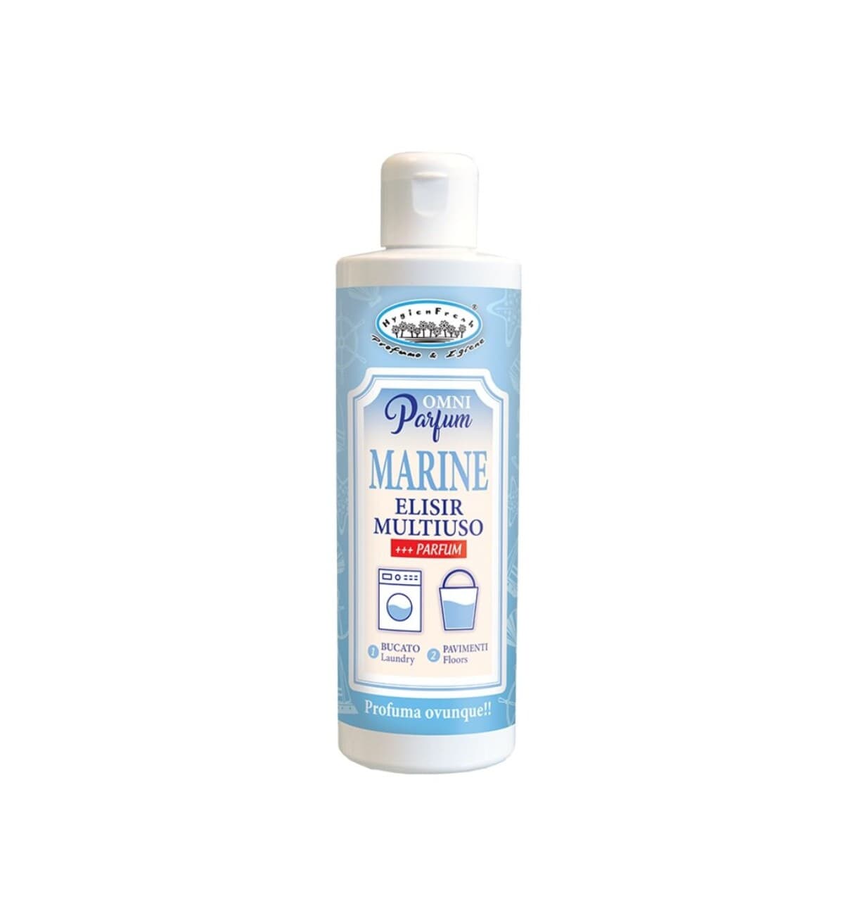 Esenta parfum multifunctional: odorizant, rufe, pardoseli, odorizant camera, OmniParfum Marine Fresh, 235 ml, Hygienfresh