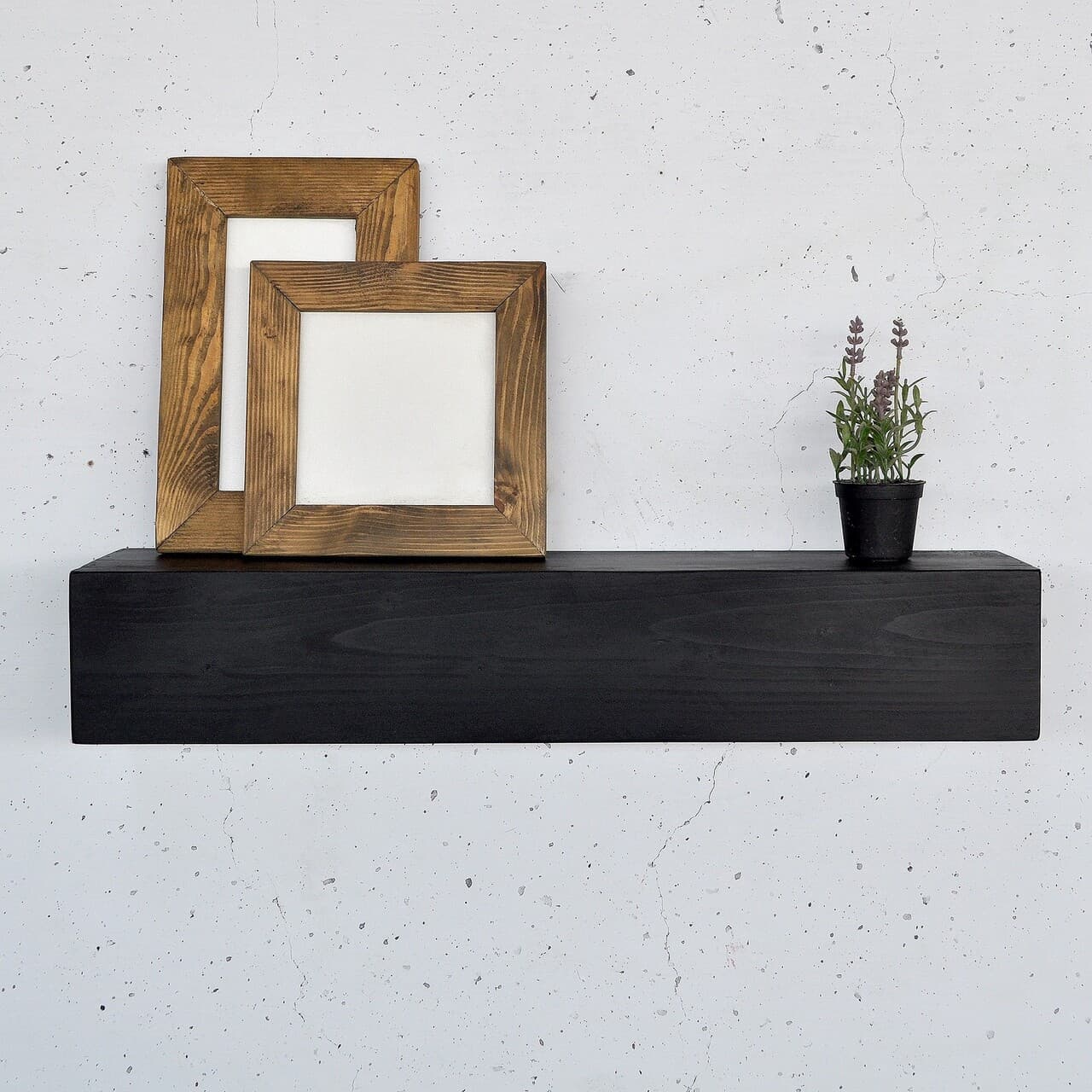Raft de perete, Hanah Home, Raf286, 13x60x11 cm, Negru