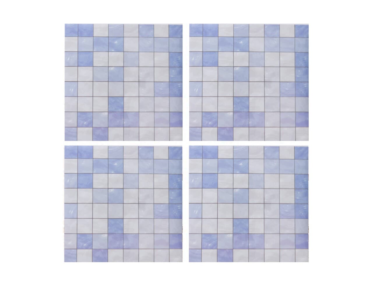 Autocolant decorativ Plaid, 15x15 cm, 8 piese, polipropilena, albastru