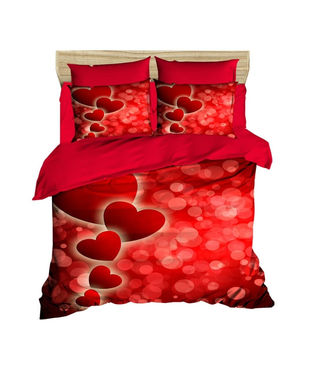 Lenjerie de pat dubla King (EU) (ES), 3 piese, L'essentiel Maison, 182, Rosu