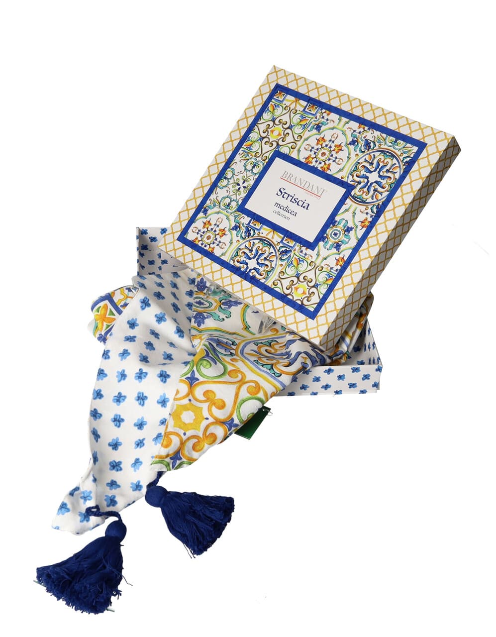 traversa de masa medicea flower include cutie cadou brandani 45x140 cm bumbac