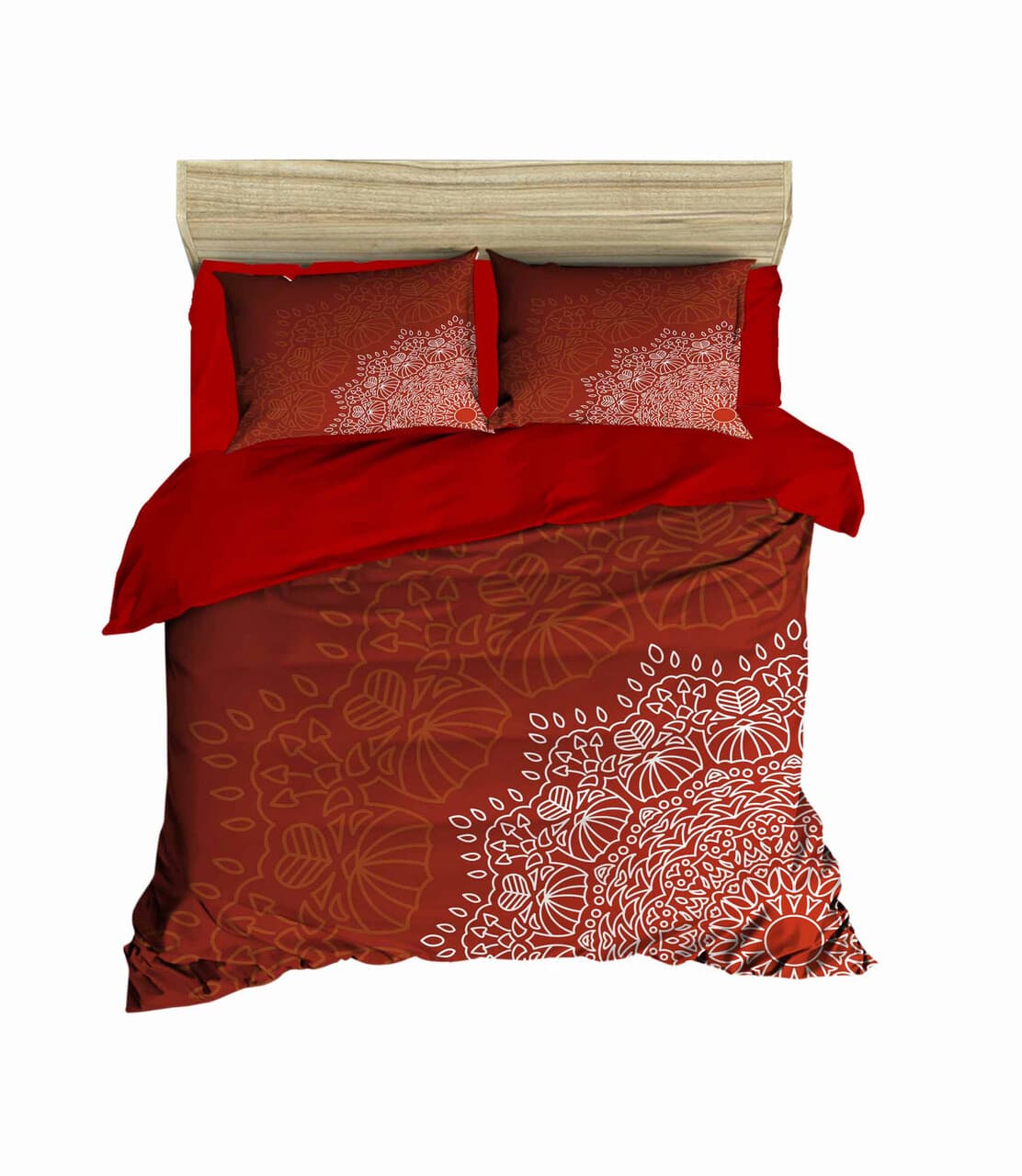 Lenjerie de pat dubla, L'essentiel Maison, 441, Red / White / Brown