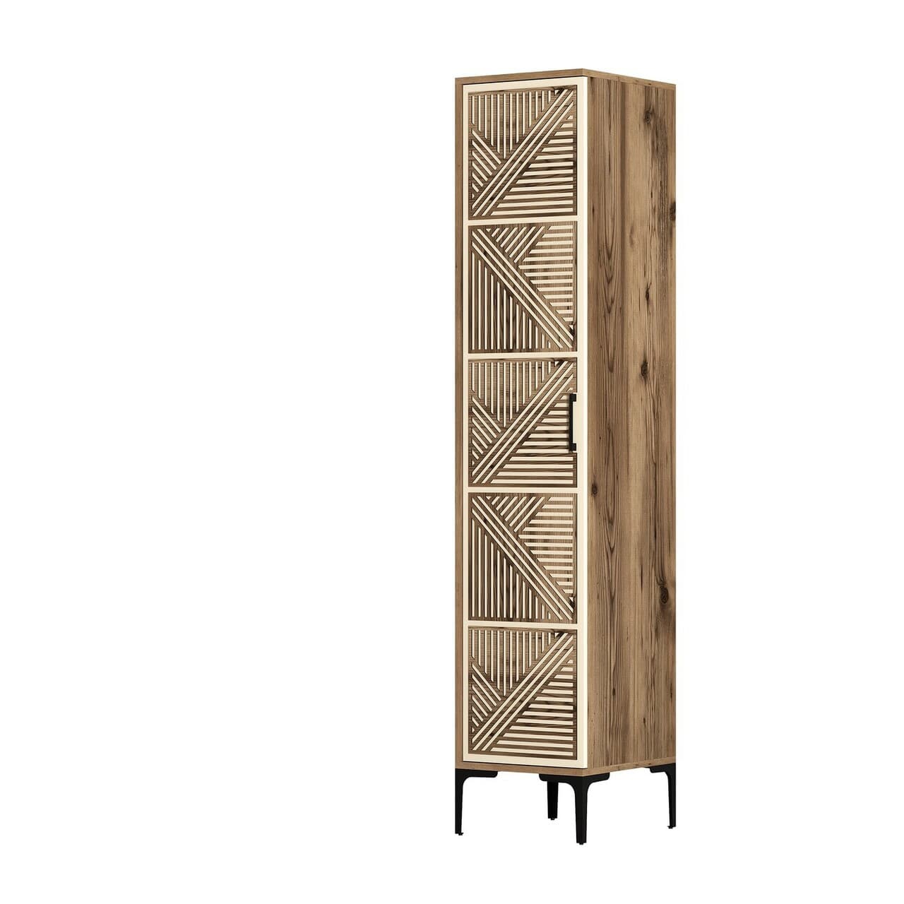 Dulap pentru haine, Hanah Home, Kumsal P, 40x47.5x201.4 cm, Maro/Crem