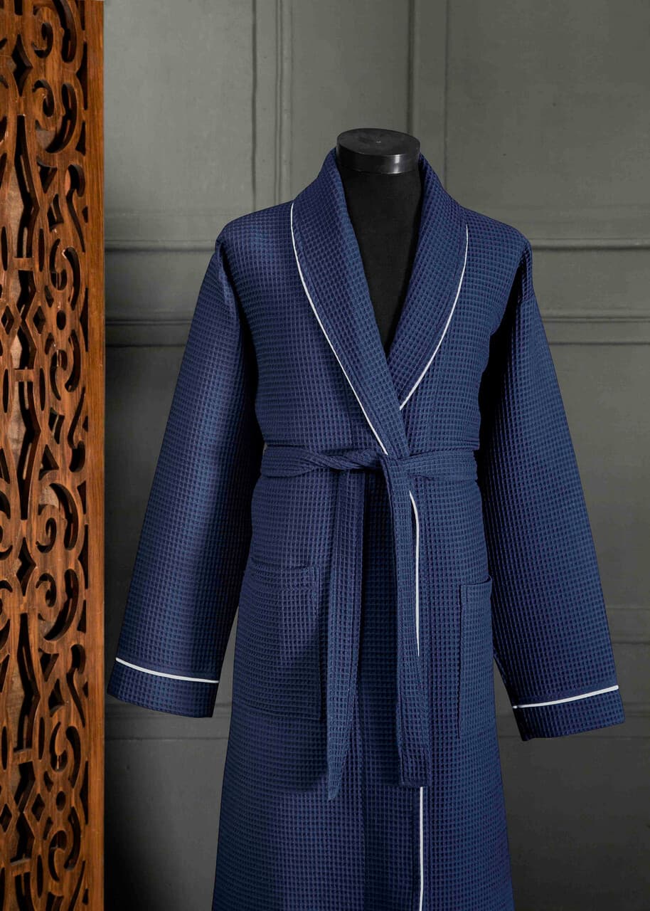 Halat de baie unisex, L'essentiel Maison, Soho, Albastru inchis