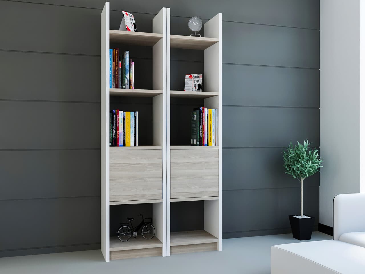 corp biblioteca hanah home esbi 102 66 2x150x29 5 cm pal alb cordoba