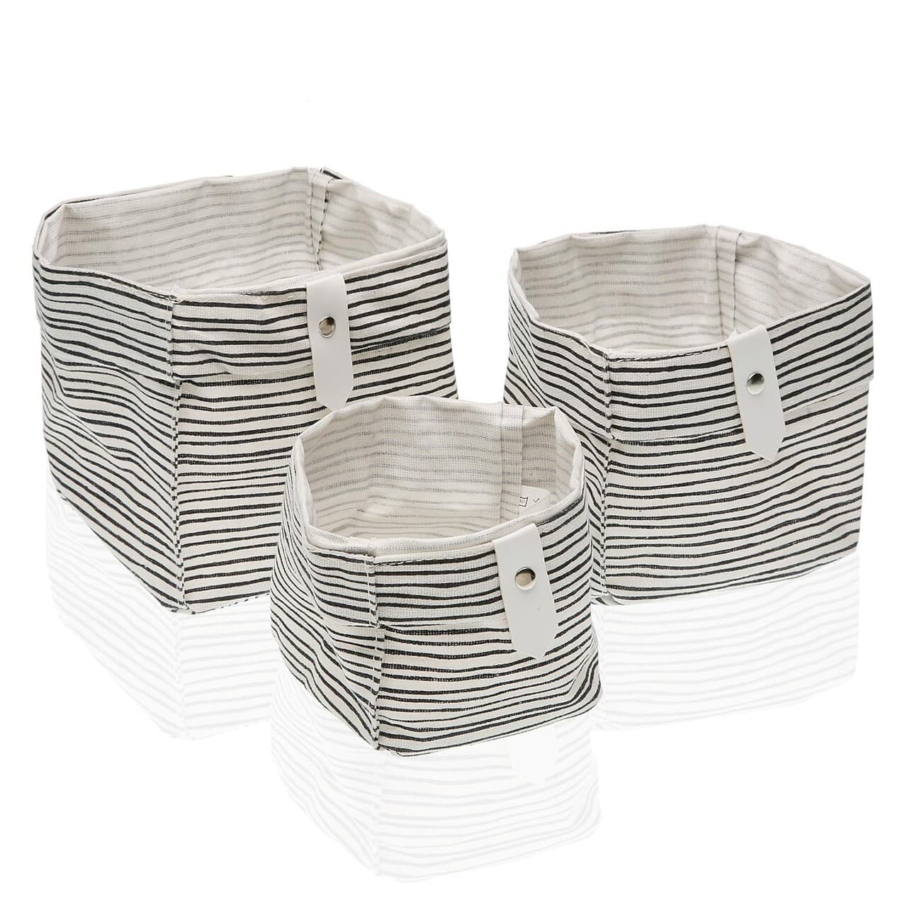 set 3 cosuri de depozitare black line versa 14x14x14 cm poliester