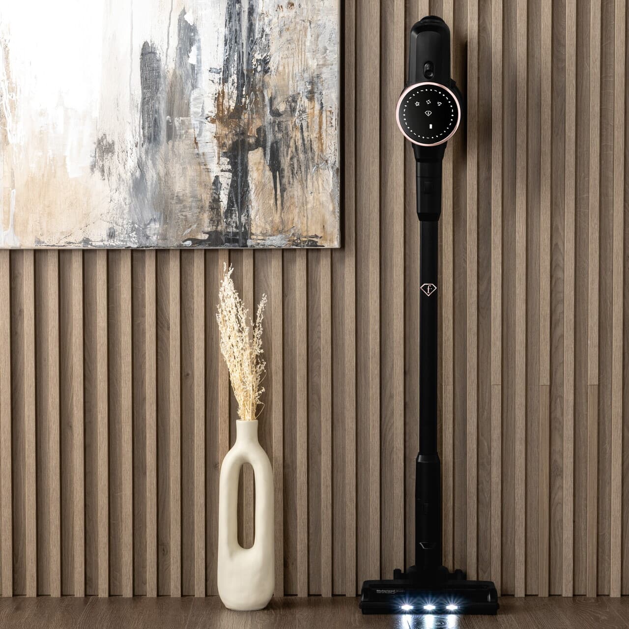 Aspirator vertical Fashion TV, Matte Black-Rose Gold, 250 W, 3 viteze, negru