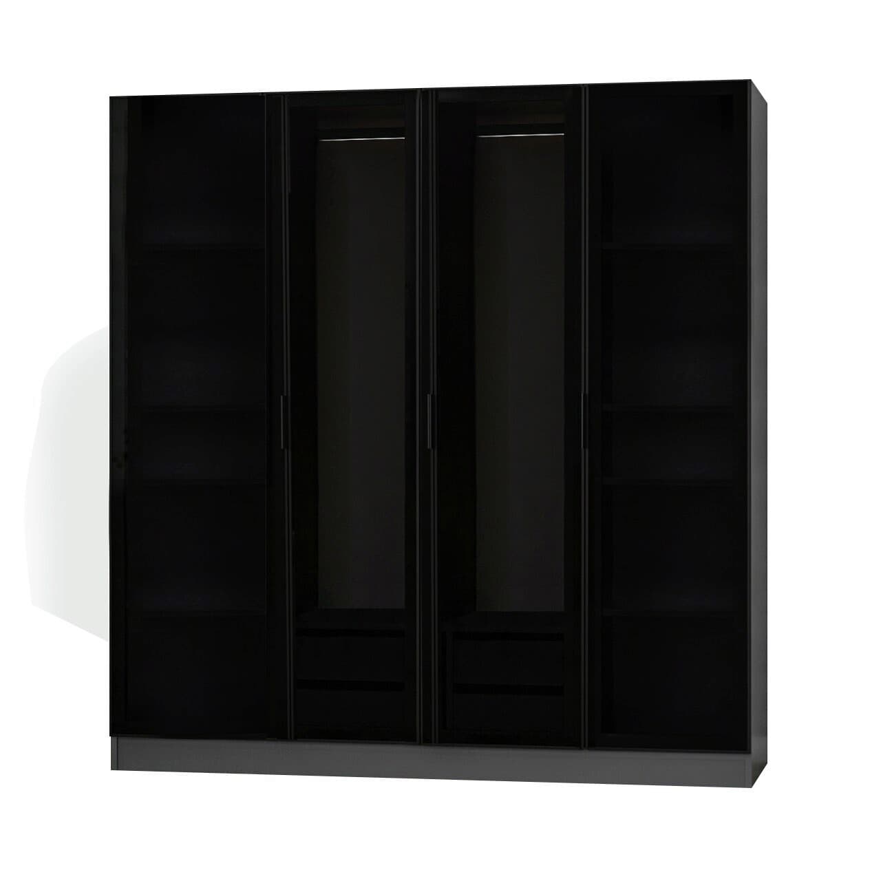 Dulap pentru haine, Hanah Home, Kale, 180x190x52 cm, Antracit / Negru