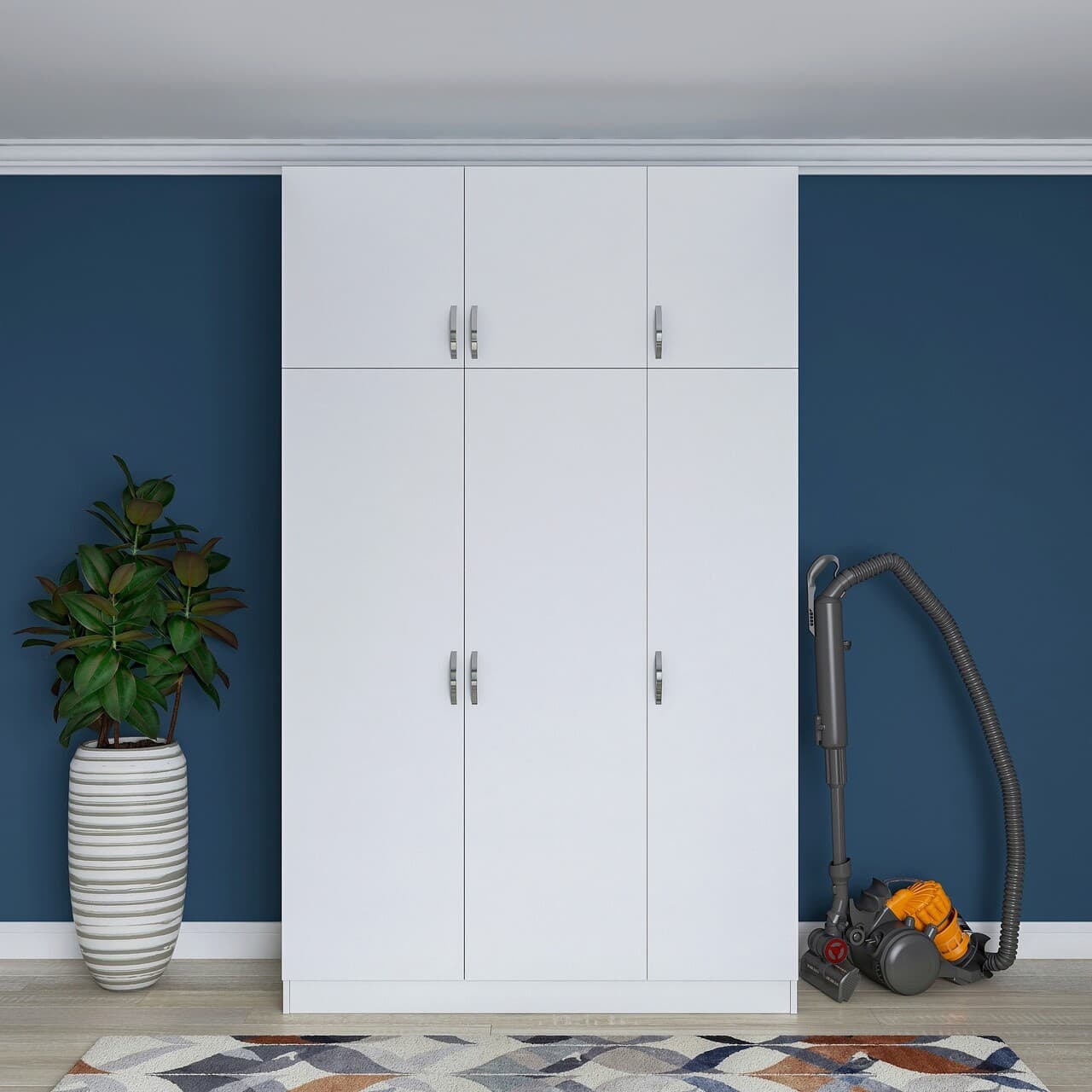 Dulap pentru haine, Hanah Home, BA104, 145x239x55 cm, Alb