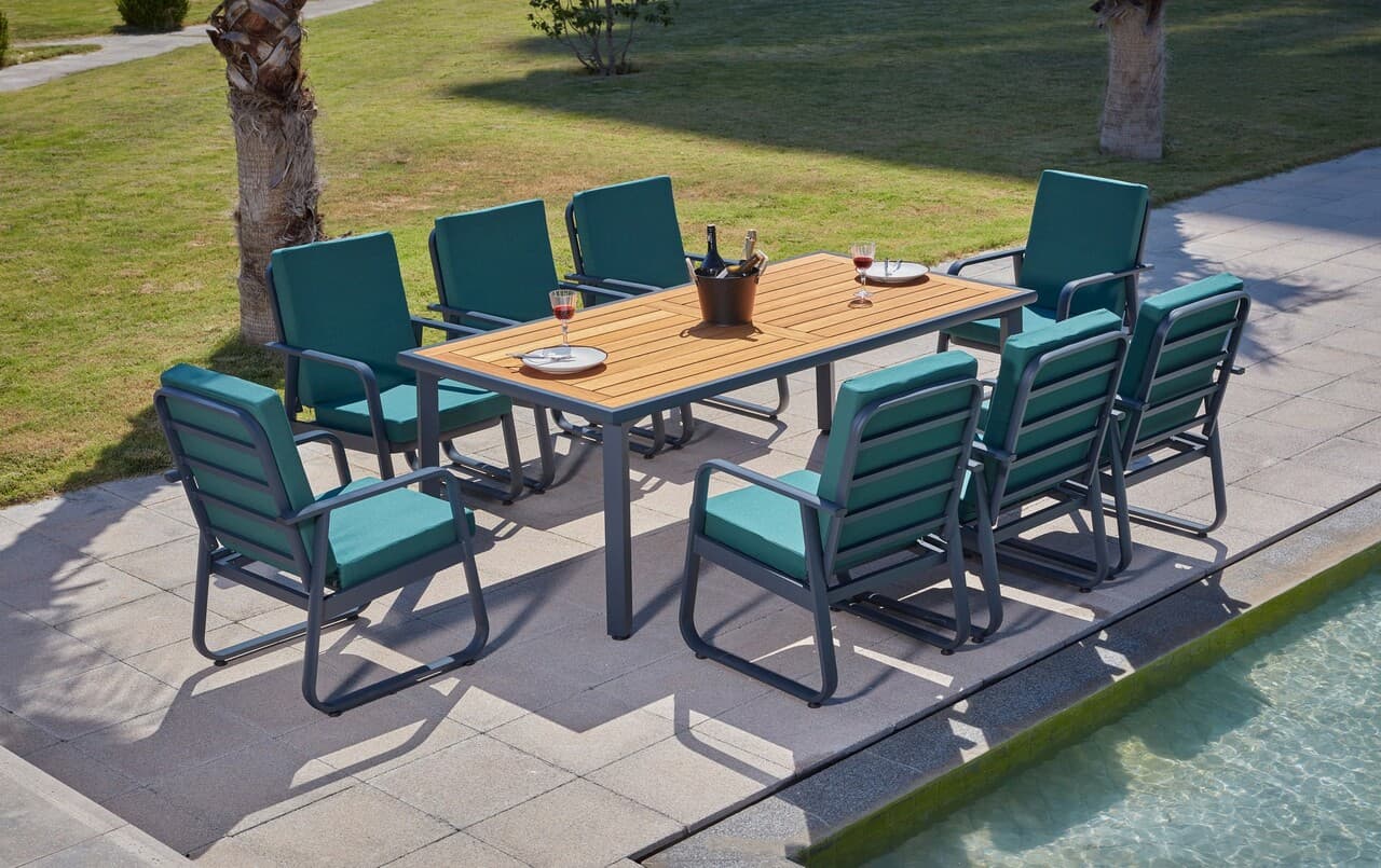 Set mobilier de gradina, Hanah Home, Milano, Antracit / Lemn