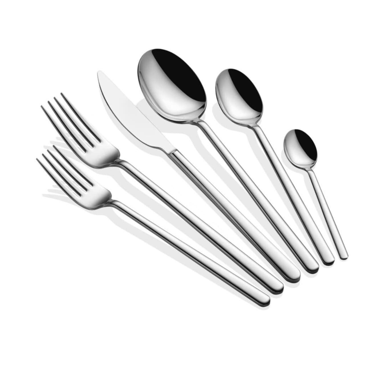 Set tacamuri, Hermia, 645DRM1201, Inox, Lingura de masa: 21,4 cm (6 bucati), Argintiu