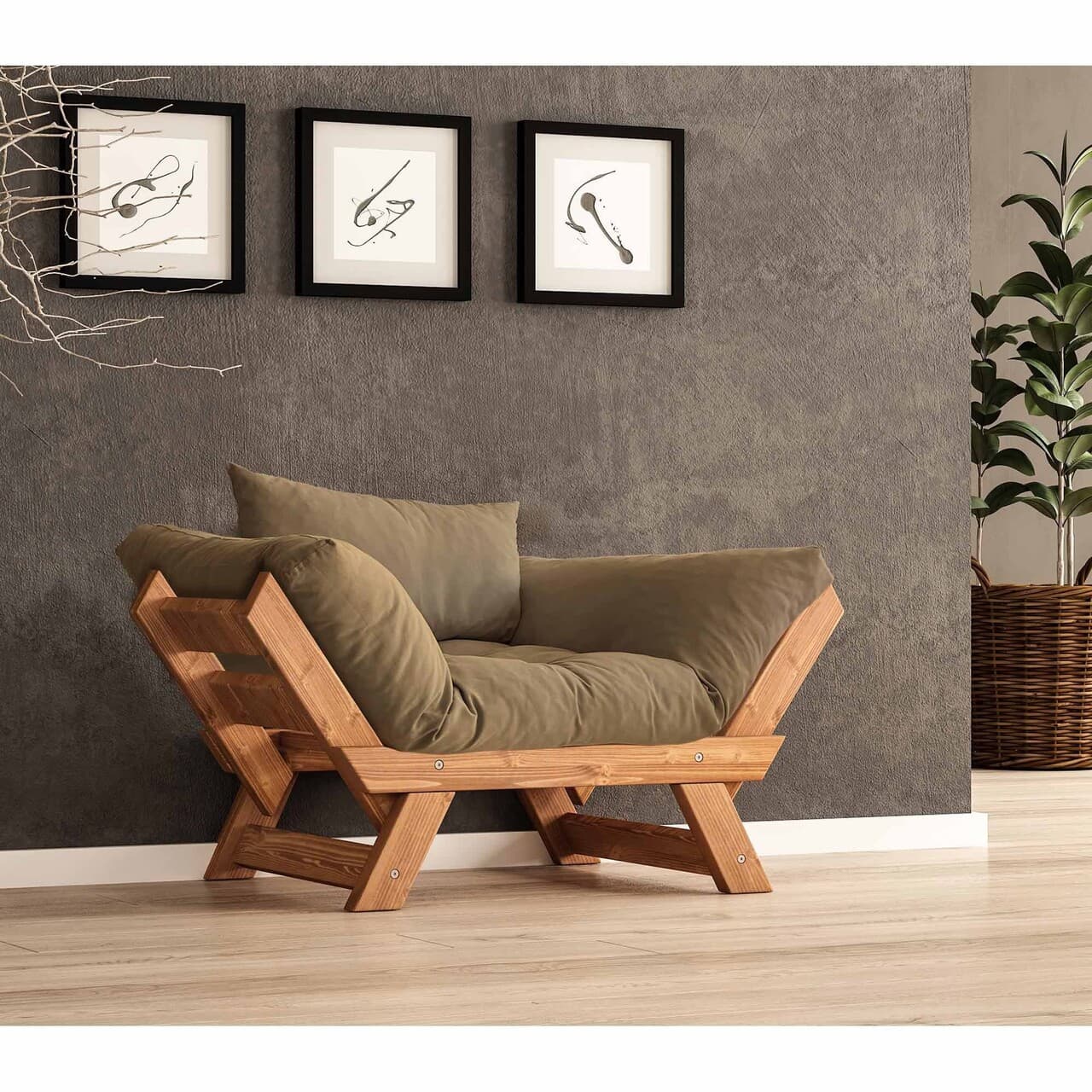 Fotoliu de gradina, Hanah Home, CPT8152-140, Teak / Camila