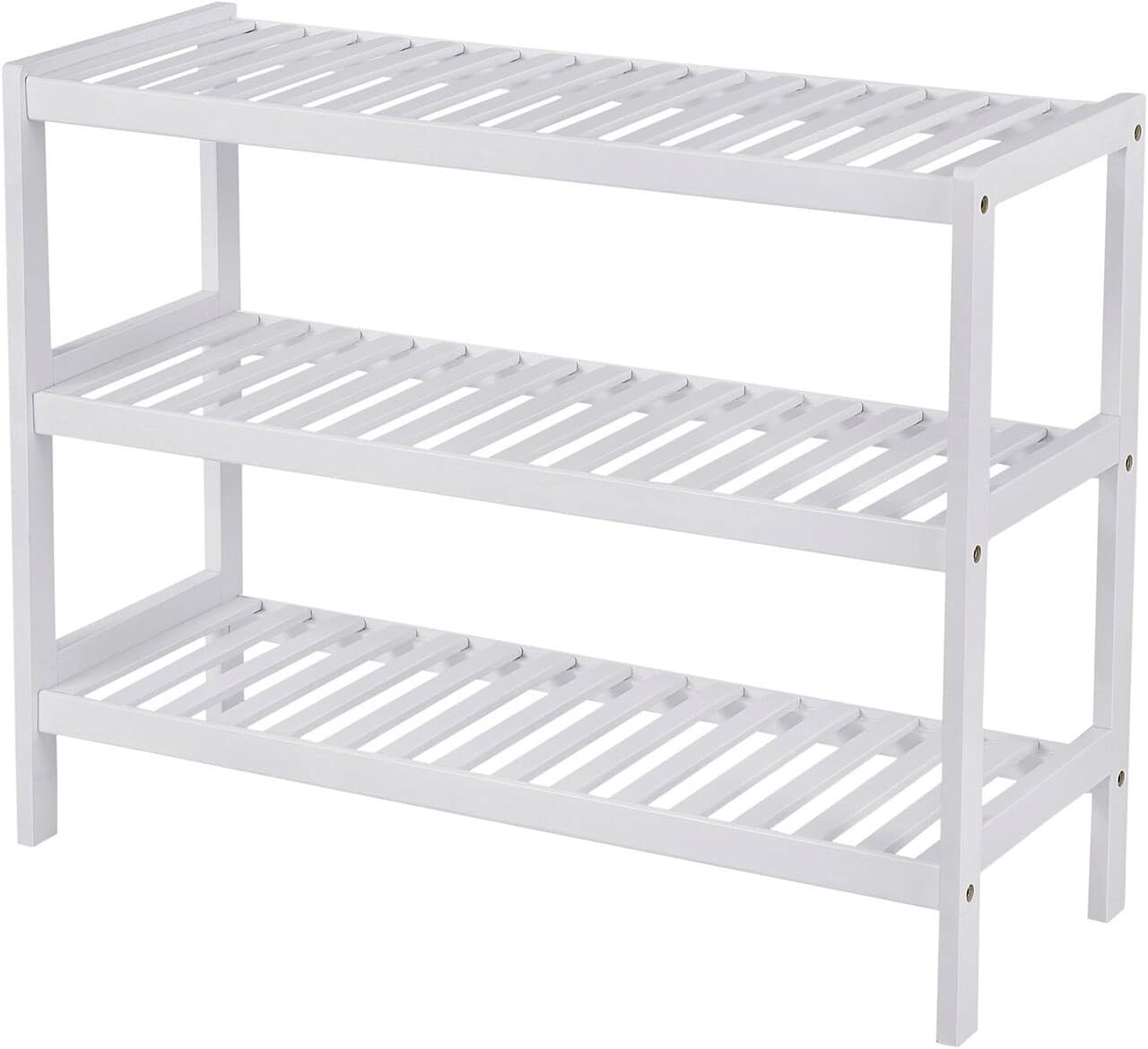 Raft de depozitare multifunctional Songmics, 70x26x55 cm, bambus, alb