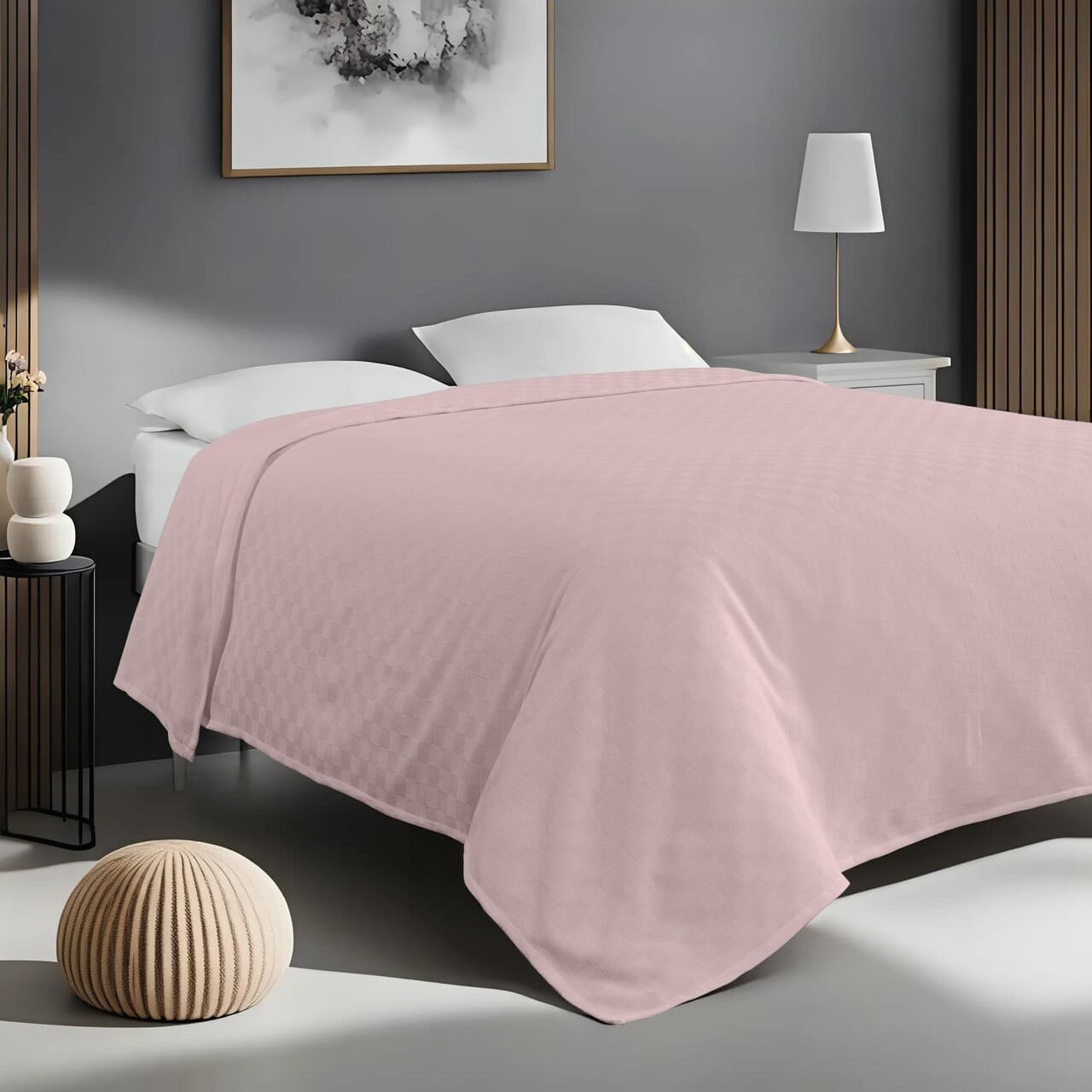 Cuvertura pique Single (EU) (IT), L'essentiel Maison, Plain, Roz deschis