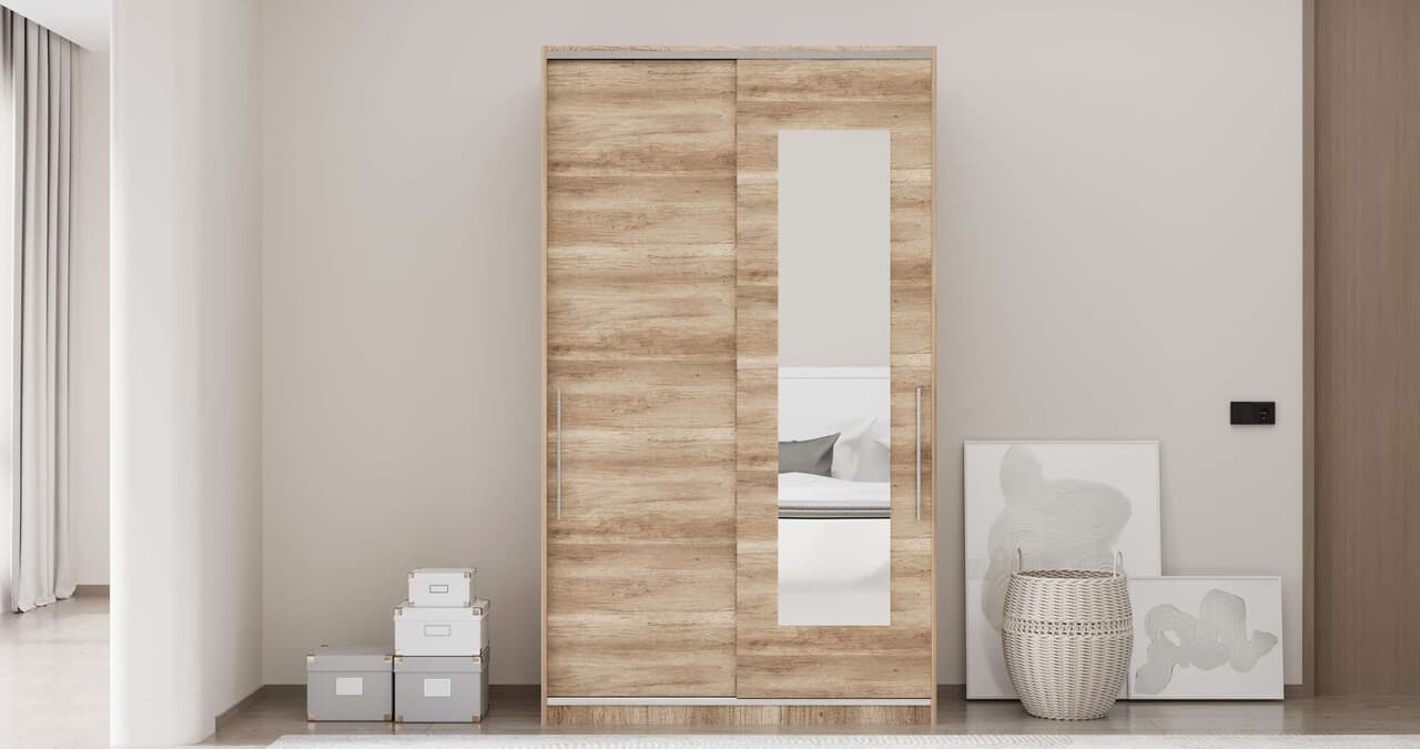 Dulap pentru haine, Hanah Home, Elit Plus, 120x207x52 cm, Sonoma