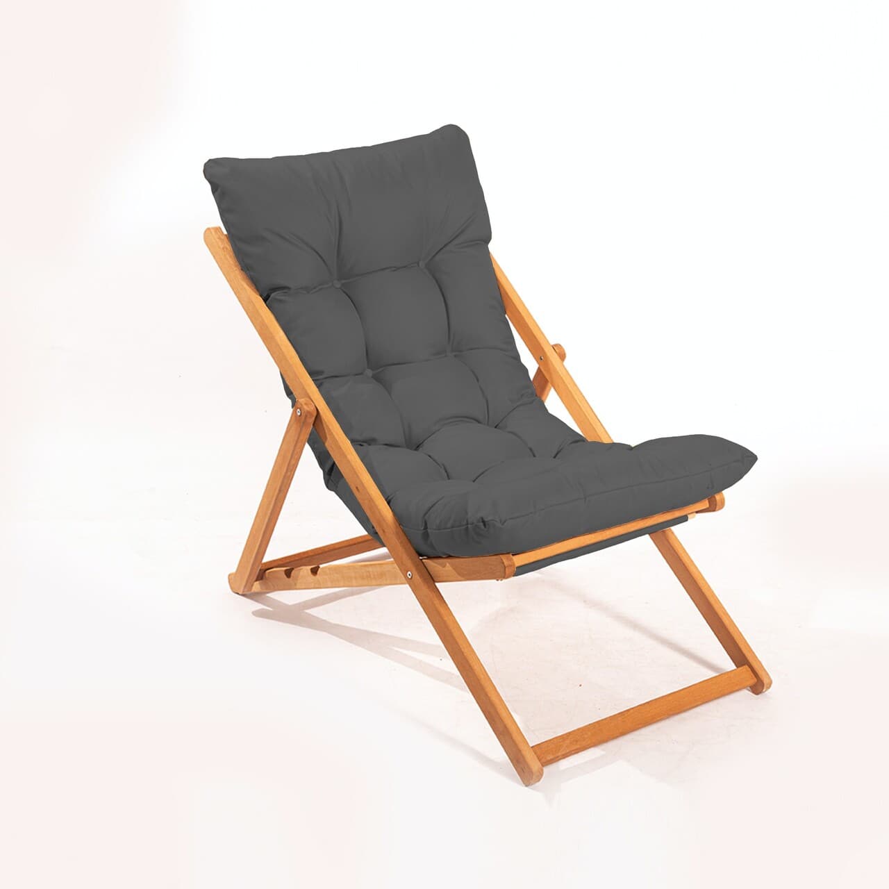 Scaun de gradina, Hanah Home, My006, 59x90x44 cm, Gri / Natural