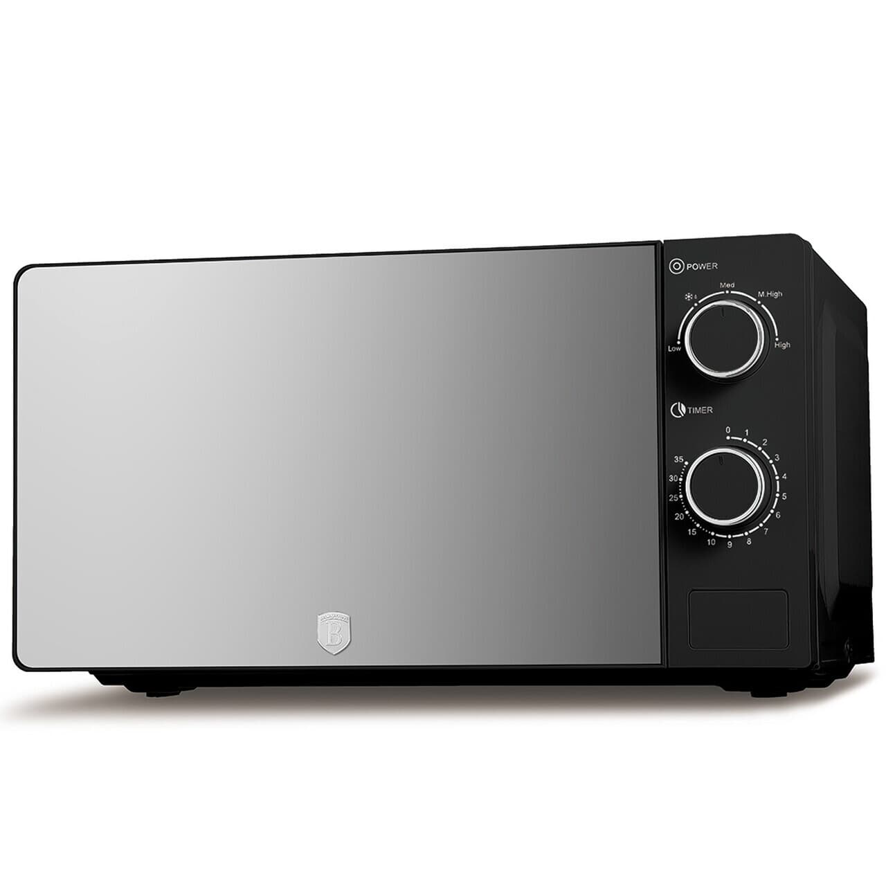Cuptor cu microunde Berlinger Haus, Matte Black, 1100W, 20L, 44.5x24.2x32.5 cm, negru/argintiu