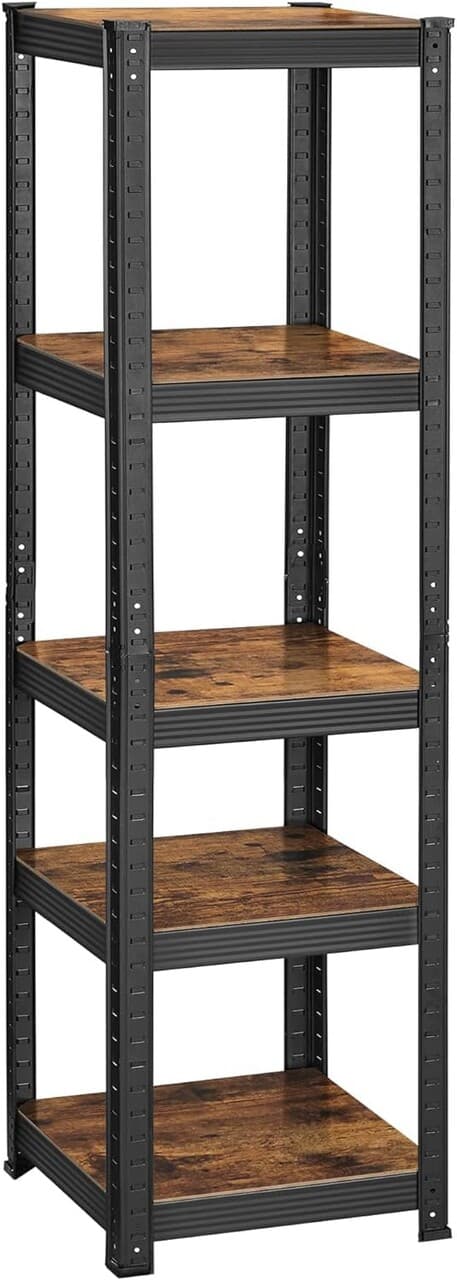 Raft de depozitare Songmics, 37x37x150 cm, 400 kg, MDF/otel, maro/negru