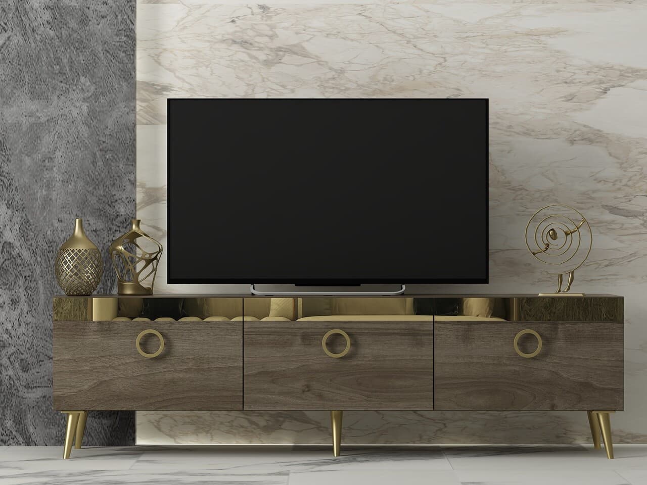 Comoda TV, Hanah Home, Safar, 150x30x45 cm, Maro
