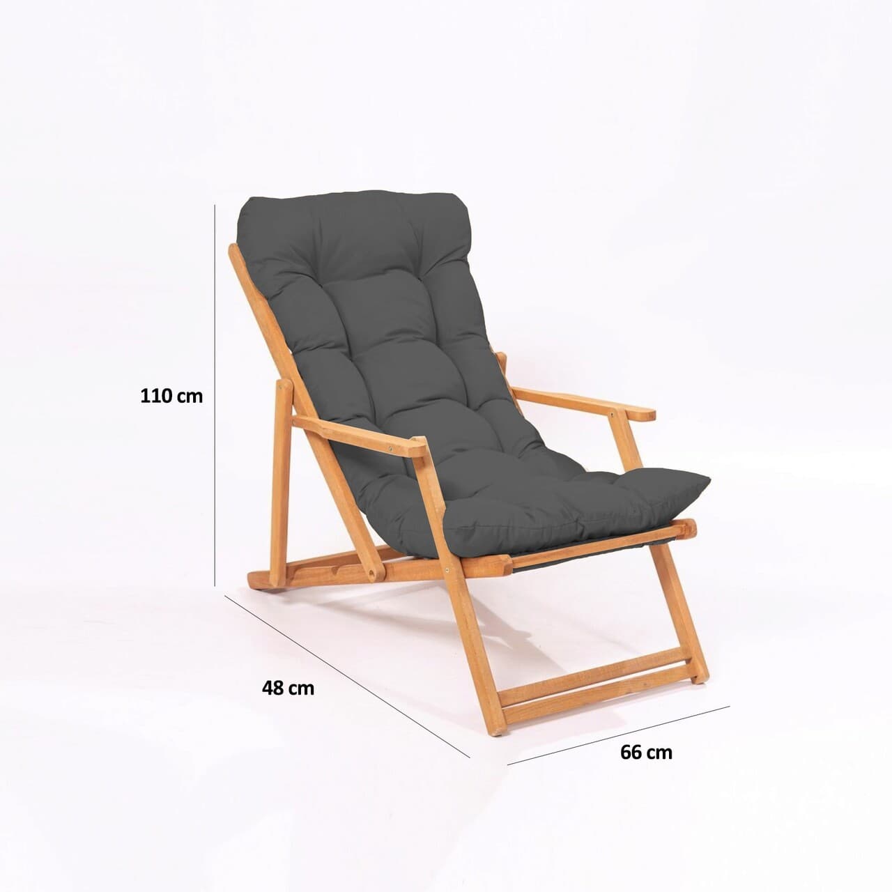 Scaun de gradina, Hanah Home, My008, 50x81x50 cm, Gri / Natural