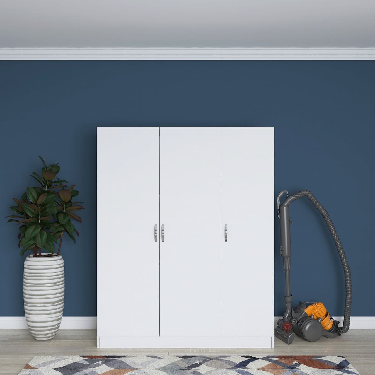 Dulap pentru haine, Hanah Home, BA105, 145x181.8x55 cm, Alb